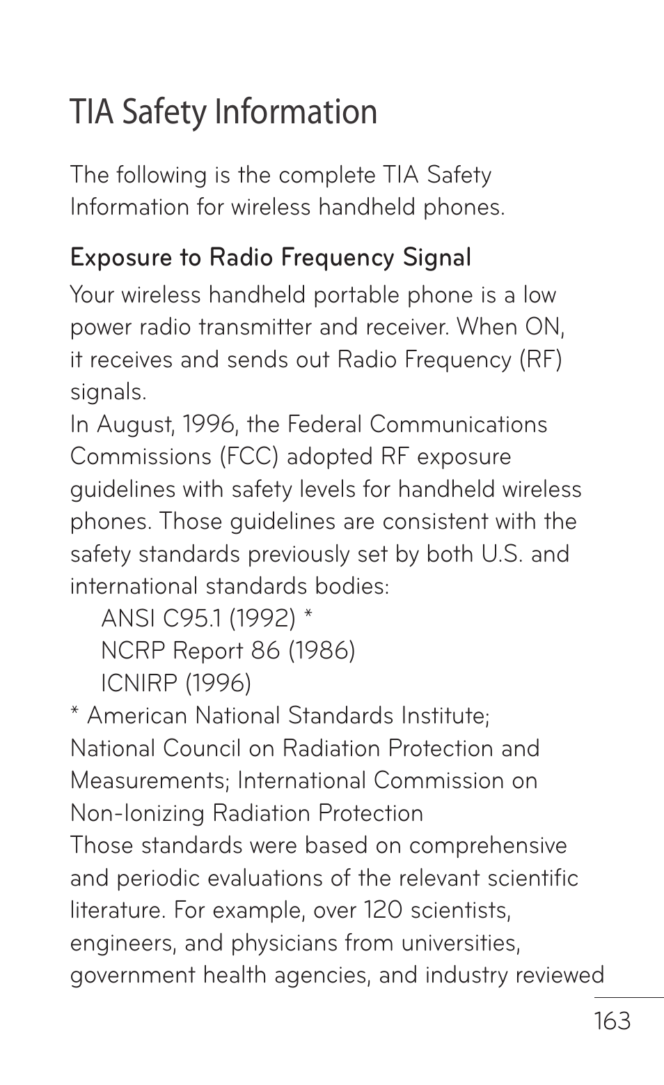 Tia safety information | LG LGP504 User Manual | Page 163 / 380