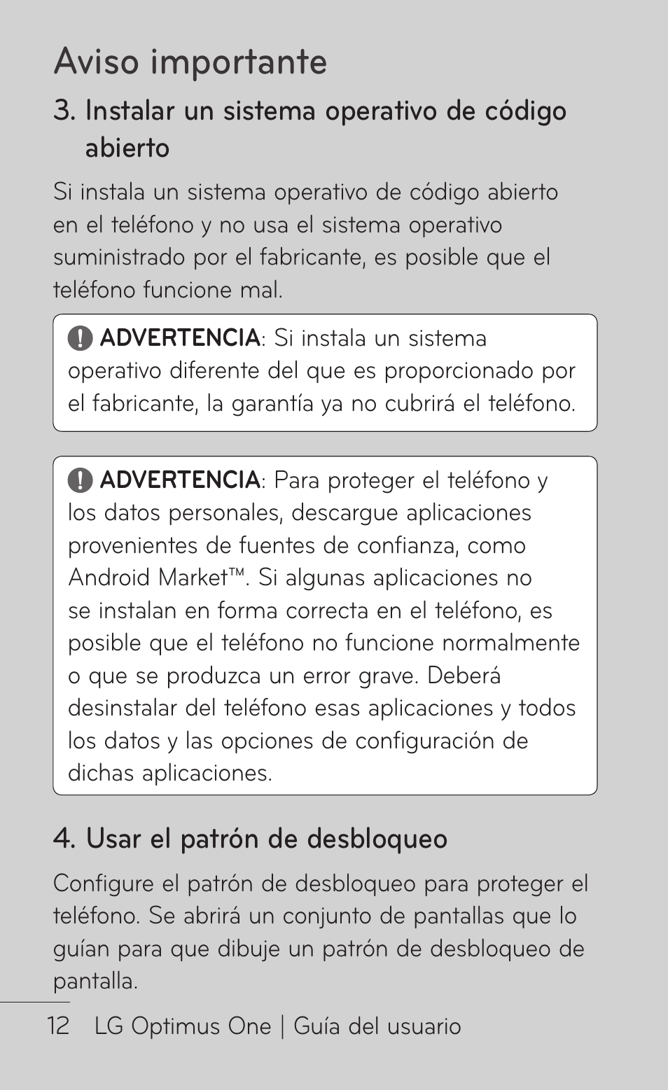 Aviso importante | LG LGP504 User Manual | Page 194 / 380