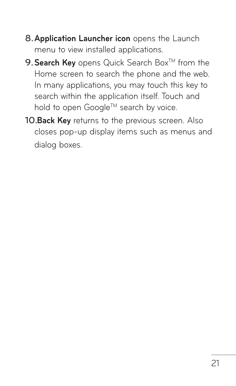 LG LGP504 User Manual | Page 21 / 380