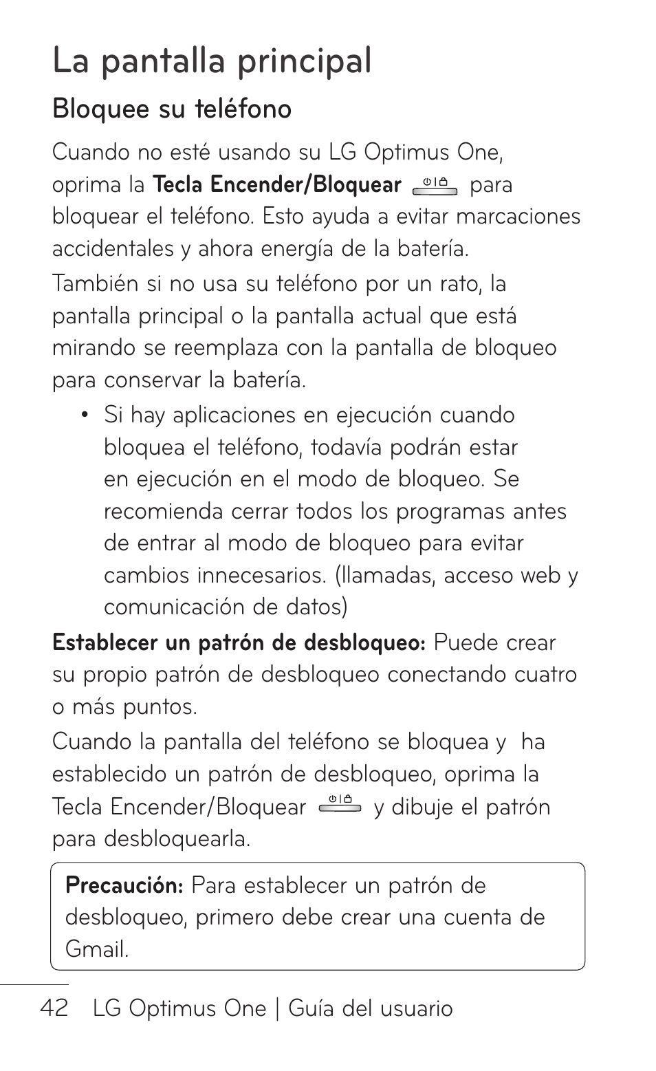 Bloquee su teléfono, La pantalla principal | LG LGP504 User Manual | Page 224 / 380