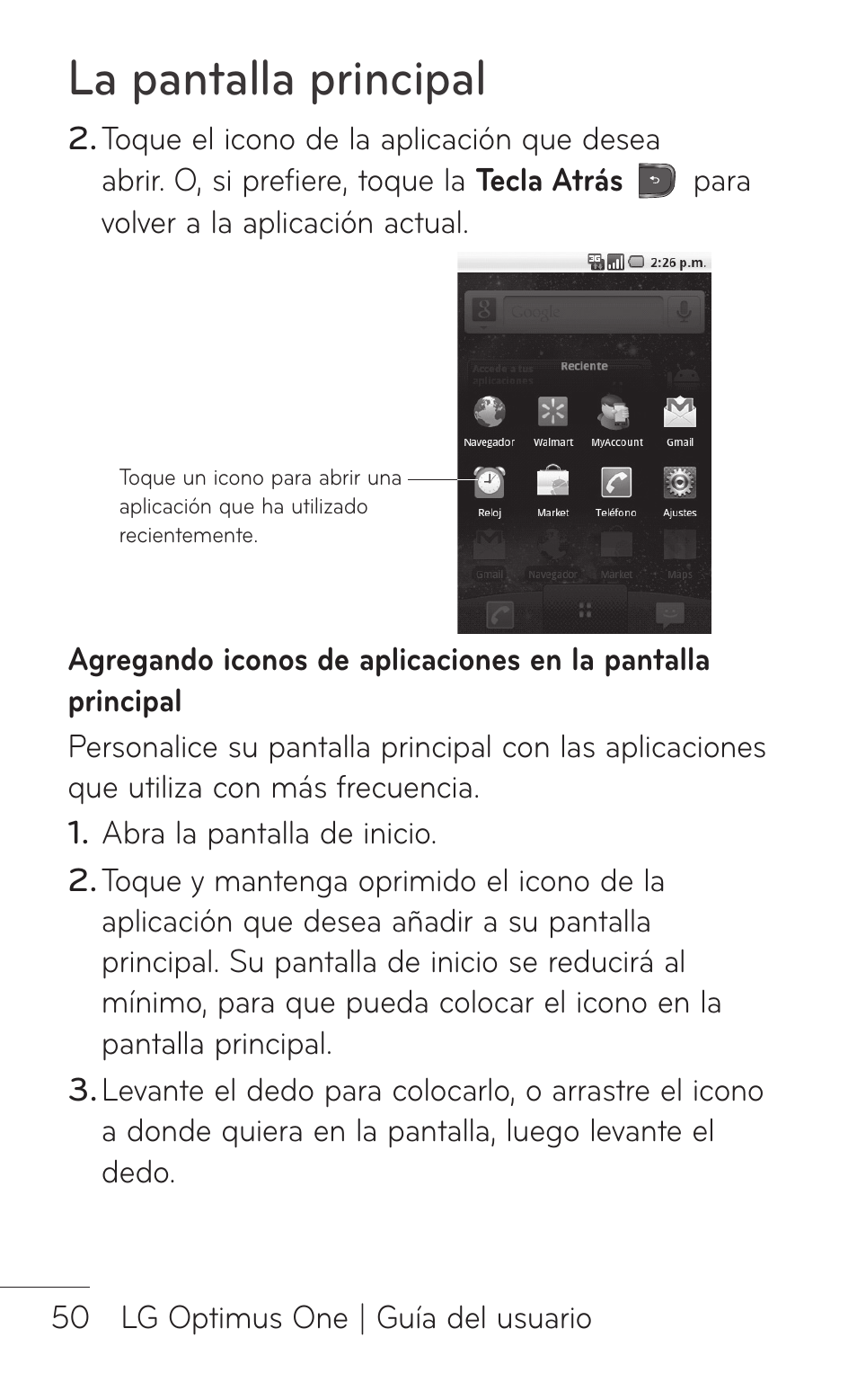 La pantalla principal | LG LGP504 User Manual | Page 232 / 380