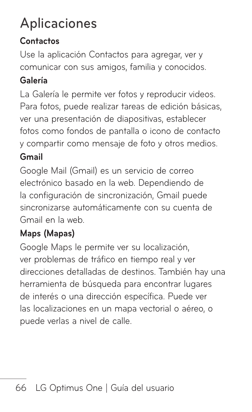 Aplicaciones | LG LGP504 User Manual | Page 248 / 380