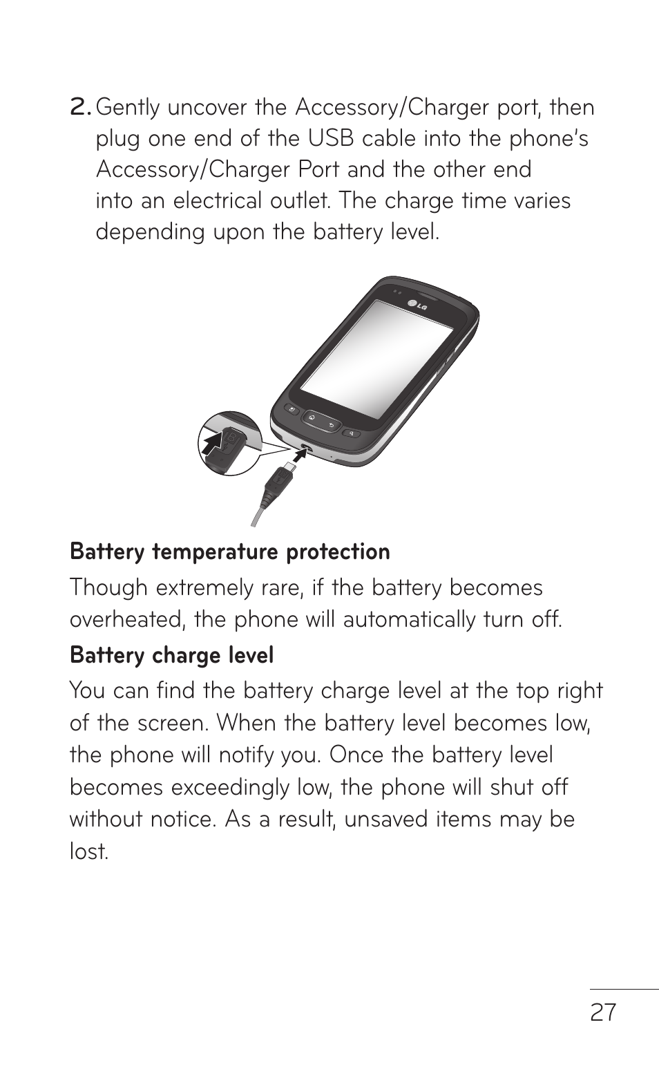 LG LGP504 User Manual | Page 27 / 380