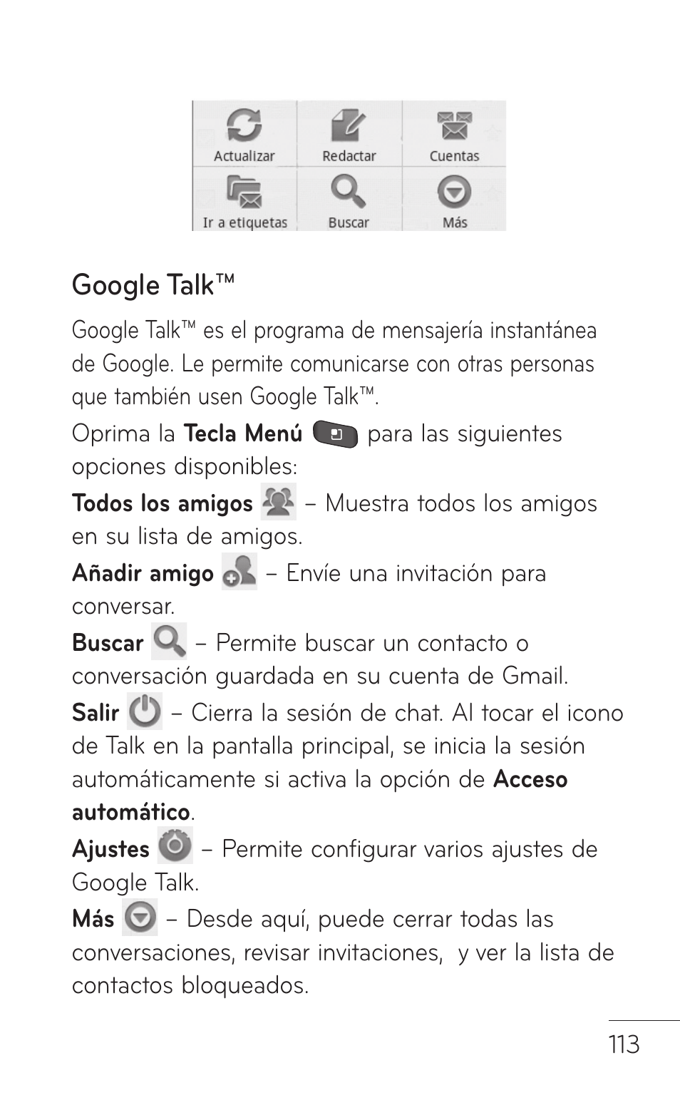 Google talk | LG LGP504 User Manual | Page 295 / 380