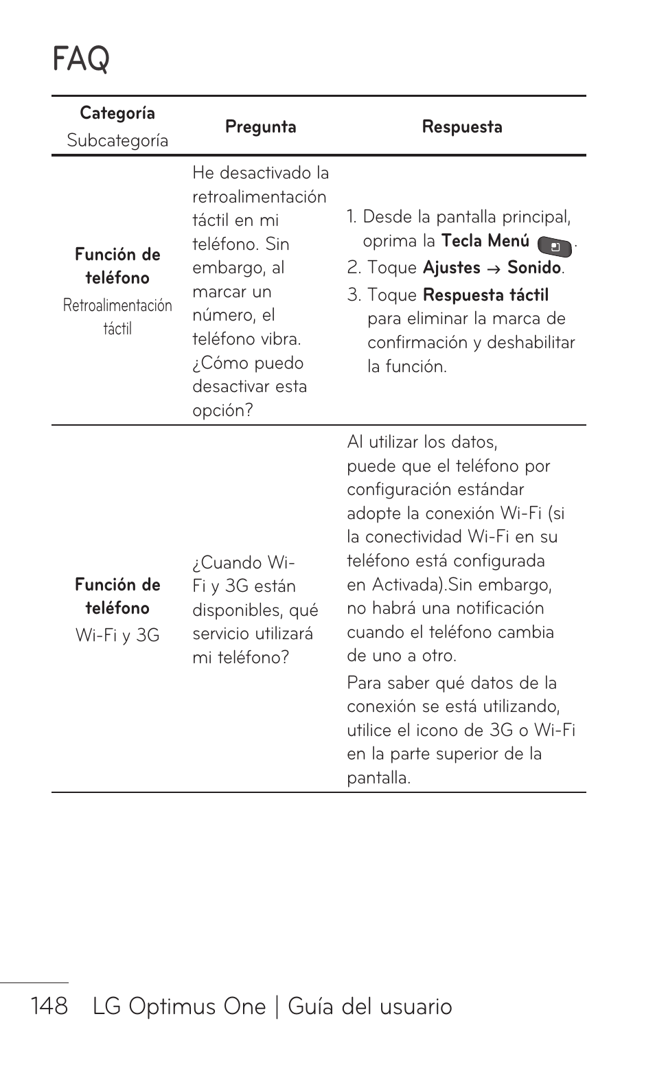 18 lg optimus one | guía del usuario | LG LGP504 User Manual | Page 330 / 380