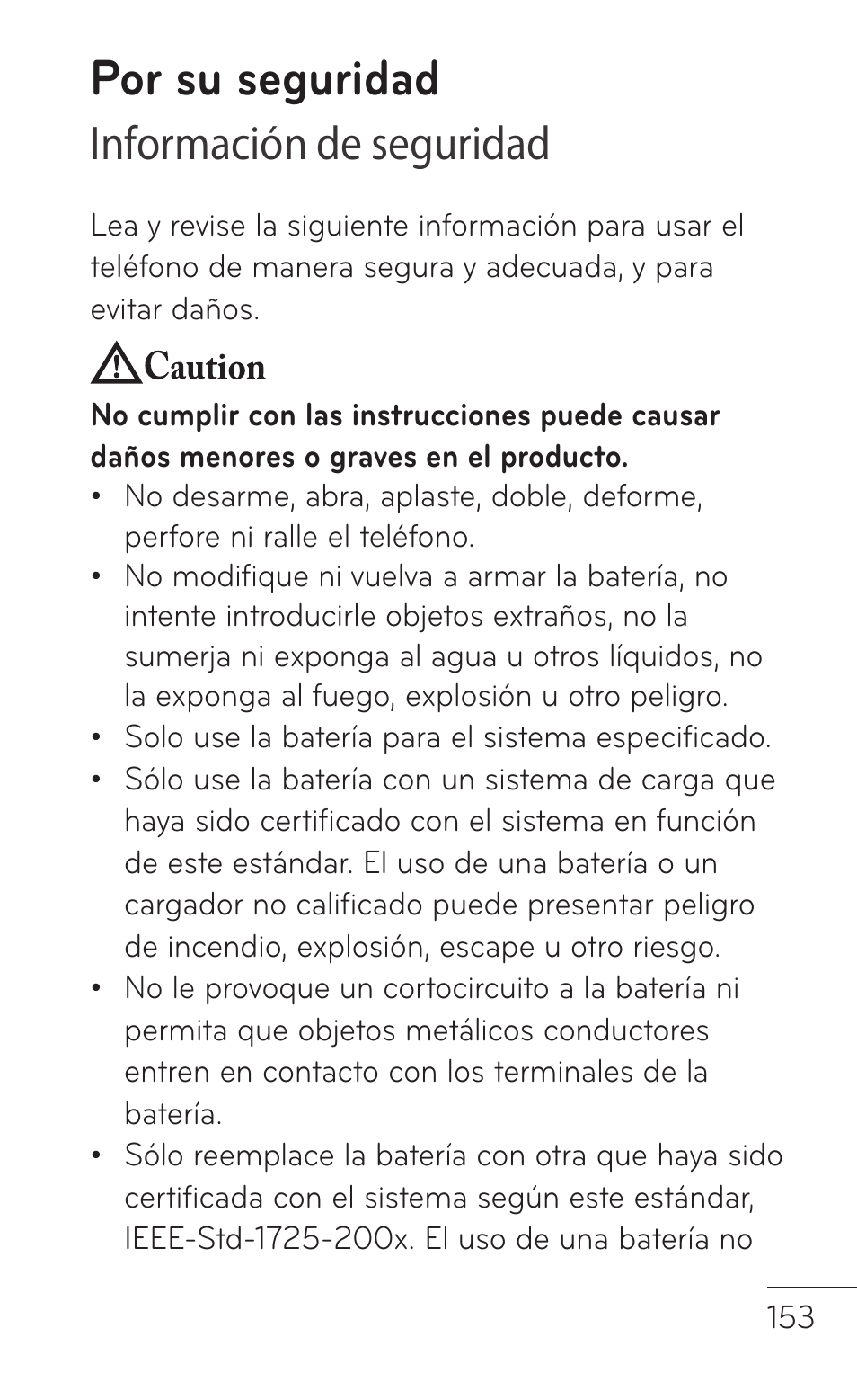 Por su seguridad, Información de seguridad | LG LGP504 User Manual | Page 335 / 380