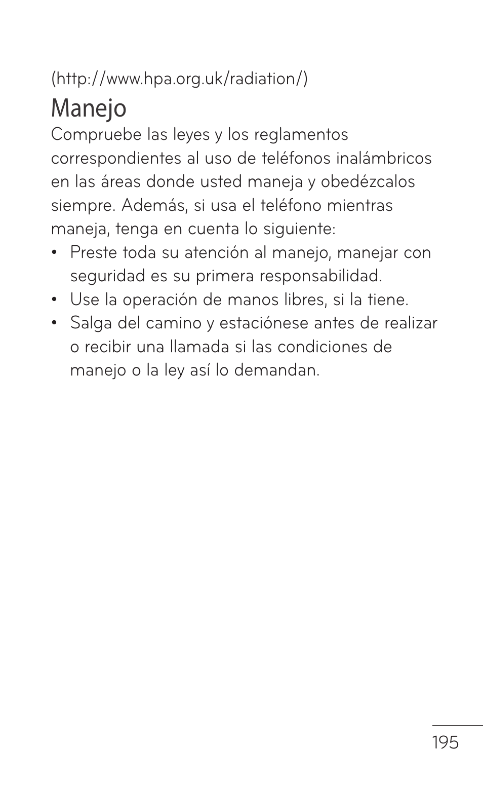 Manejo | LG LGP504 User Manual | Page 377 / 380