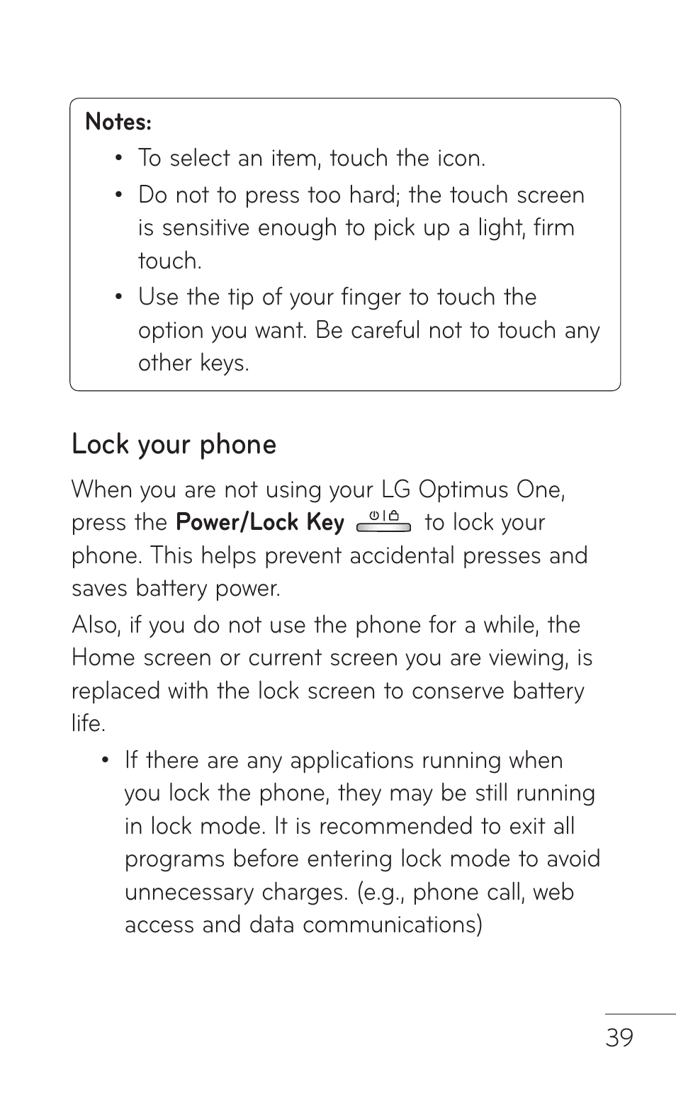 Lock your phone | LG LGP504 User Manual | Page 39 / 380