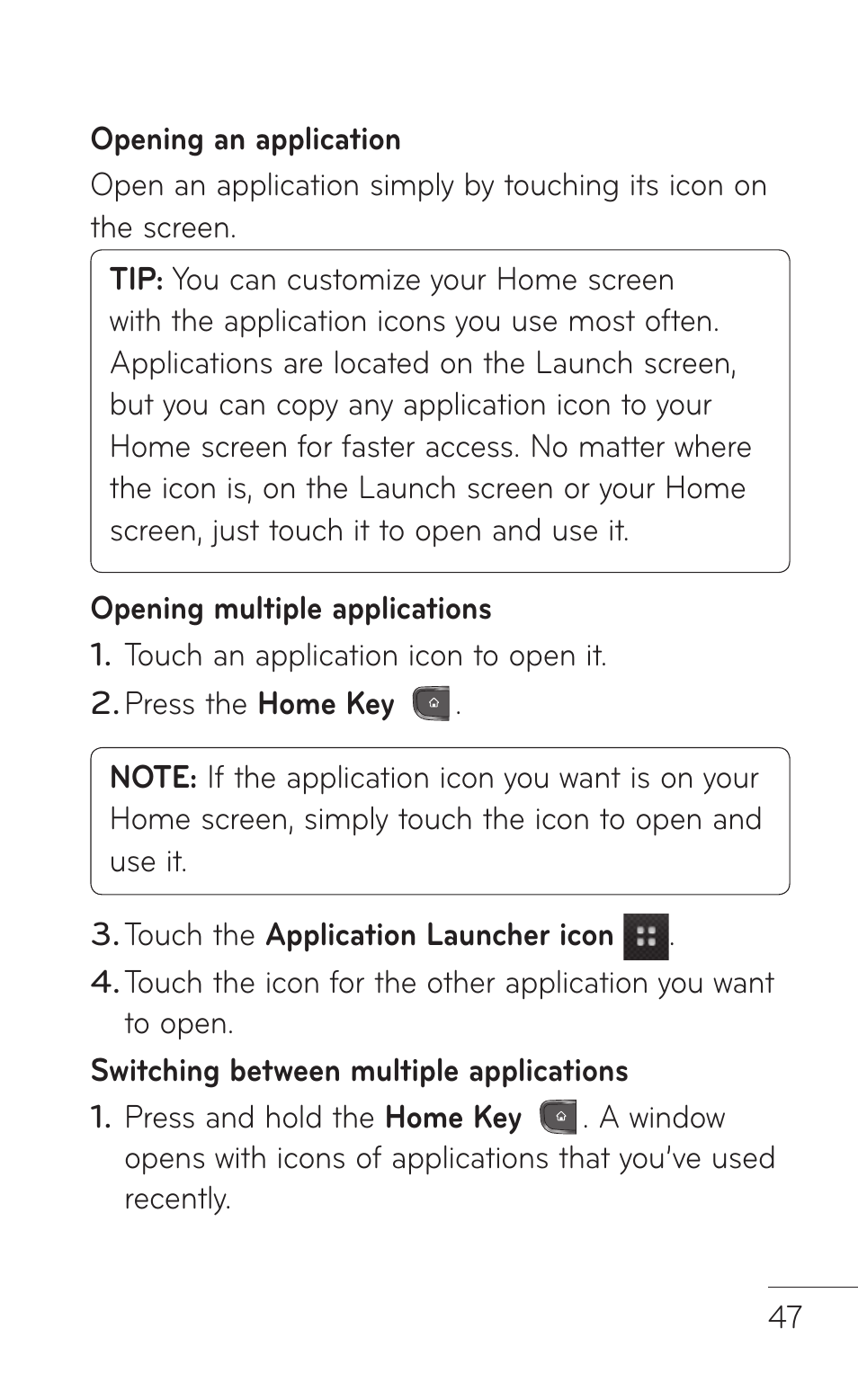 LG LGP504 User Manual | Page 47 / 380