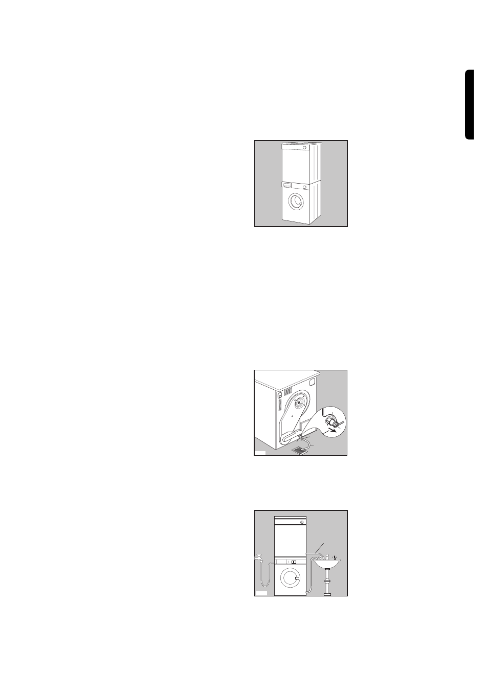 Avvertenze importanti in sede di installazione, Collegamento elettrico, Kit di sovrapposizione (accessorio su richiesta) | Collegamento di un tubicino di scarico, It aliano | Electrolux EDC 503 M User Manual | Page 13 / 88