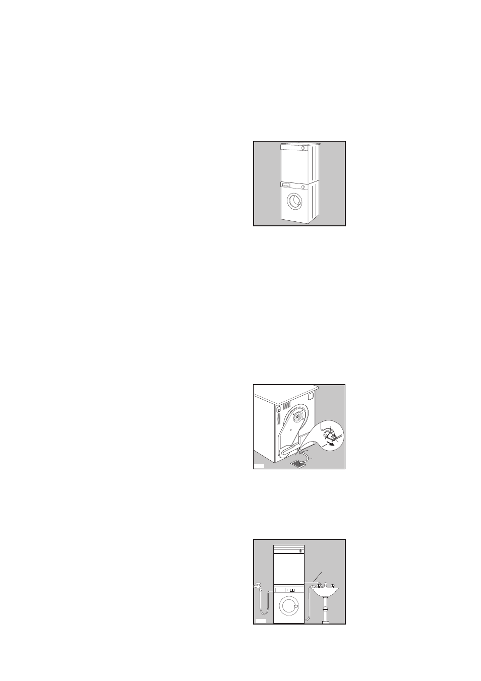 Viktigt vid installation av kondenstumlare, Elektrisk anslutning, Monteringssats för tvättpelare | Anslutning av avloppsslang, Extra tillbehör | Electrolux EDC 503 M User Manual | Page 62 / 88