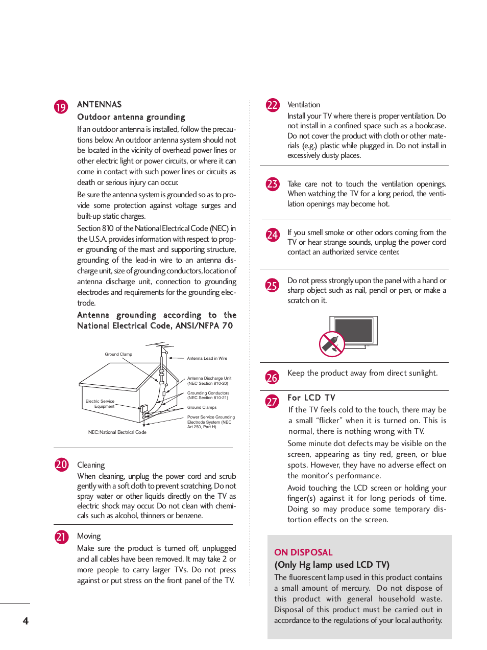 LG 32LH255H User Manual | Page 6 / 156