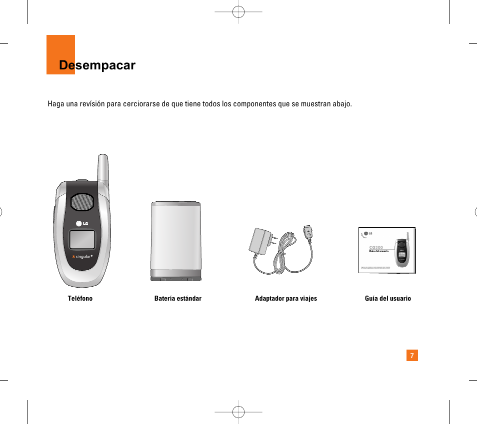 Desempacar | LG CG300 User Manual | Page 113 / 214