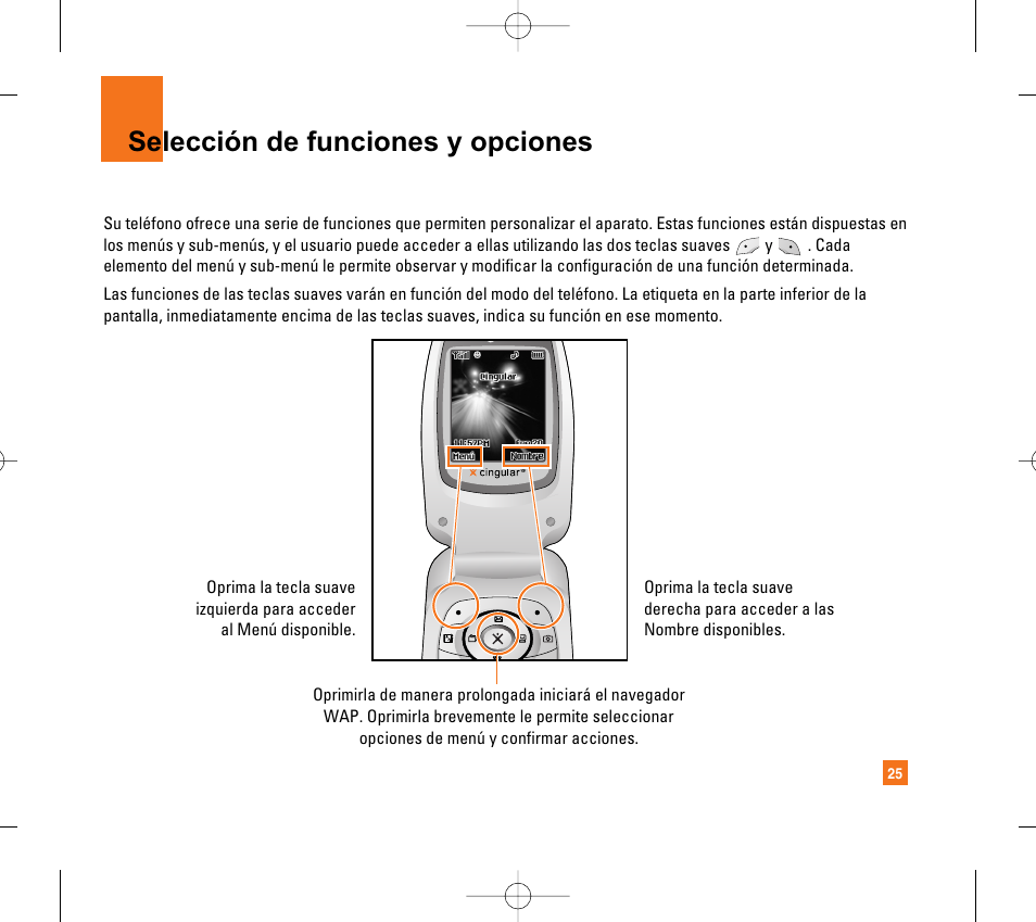 Selección de funciones y opciones | LG CG300 User Manual | Page 131 / 214