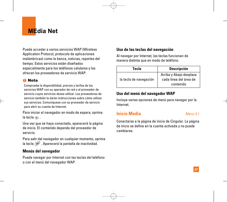 Media net | LG CG300 User Manual | Page 153 / 214