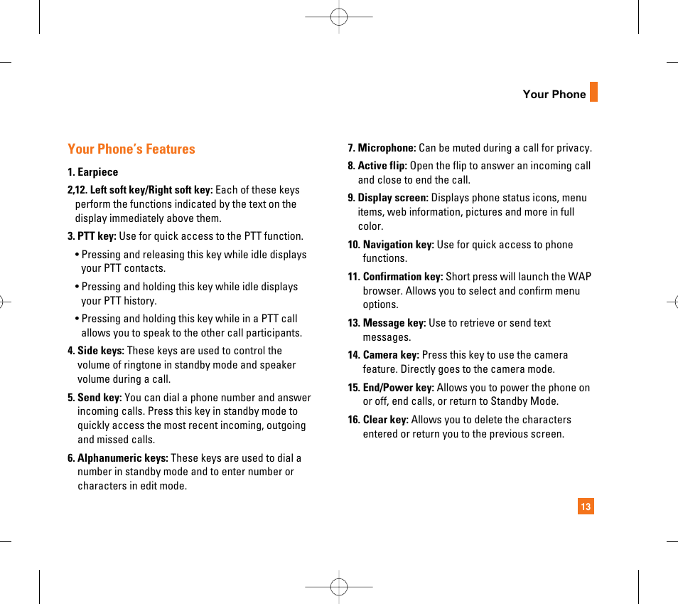 Your phone’s features | LG CG300 User Manual | Page 17 / 214
