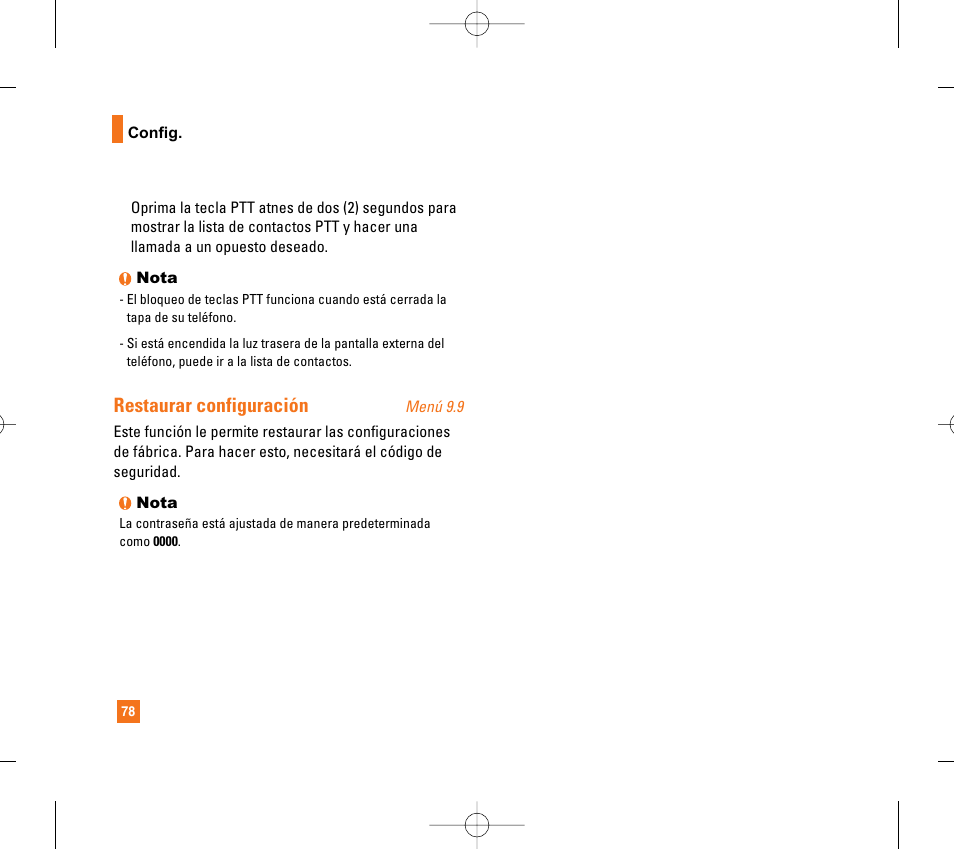 Restaurar configuración | LG CG300 User Manual | Page 184 / 214