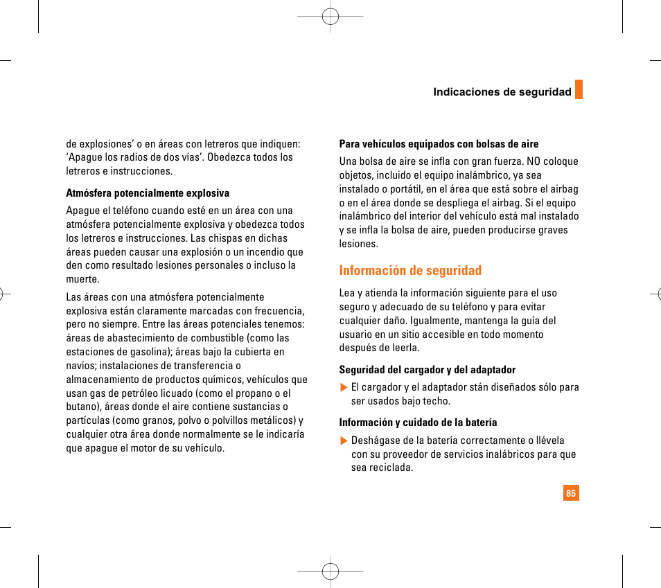 Información de seguridad | LG CG300 User Manual | Page 191 / 214