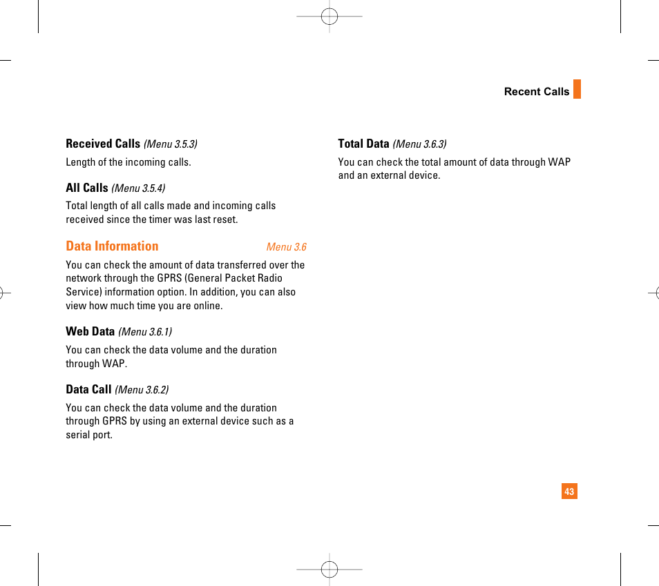 LG CG300 User Manual | Page 47 / 214