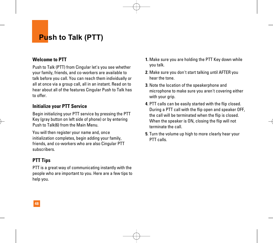 Push to talk (ptt) | LG CG300 User Manual | Page 52 / 214