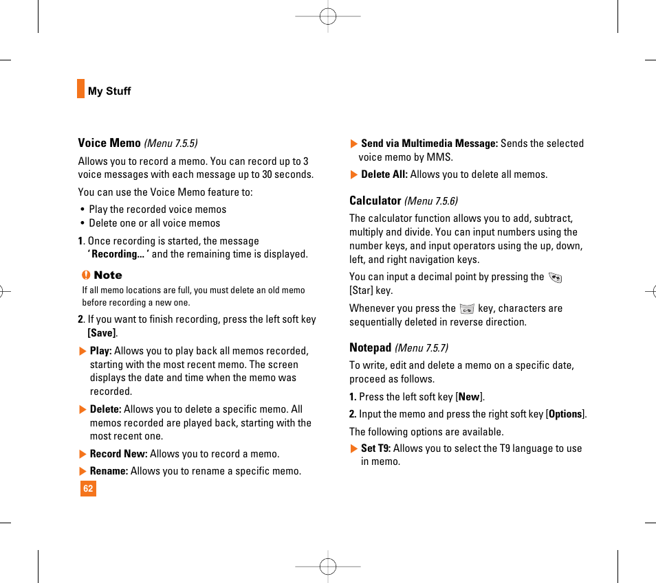 LG CG300 User Manual | Page 66 / 214
