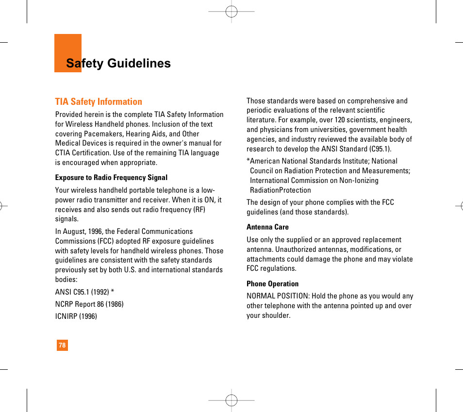 Safety guidelines | LG CG300 User Manual | Page 82 / 214