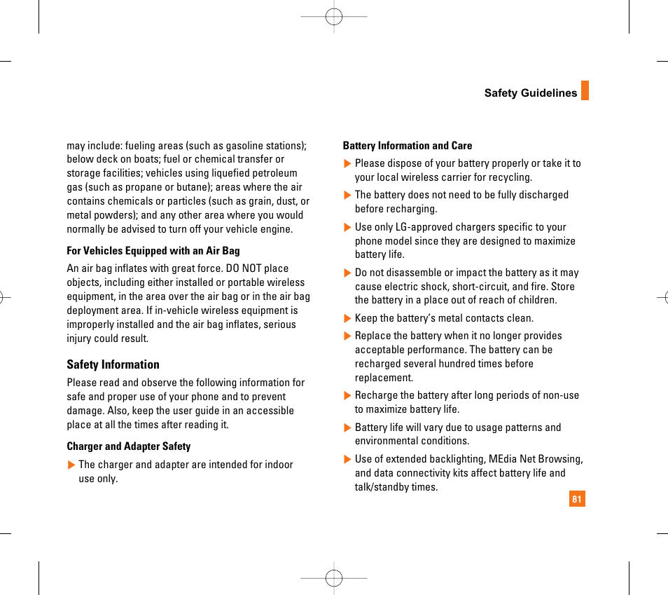 LG CG300 User Manual | Page 85 / 214