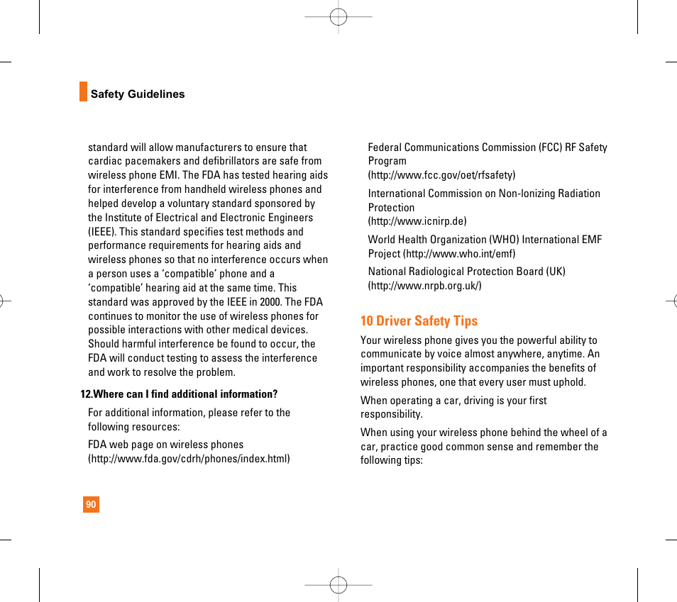 10 driver safety tips | LG CG300 User Manual | Page 94 / 214