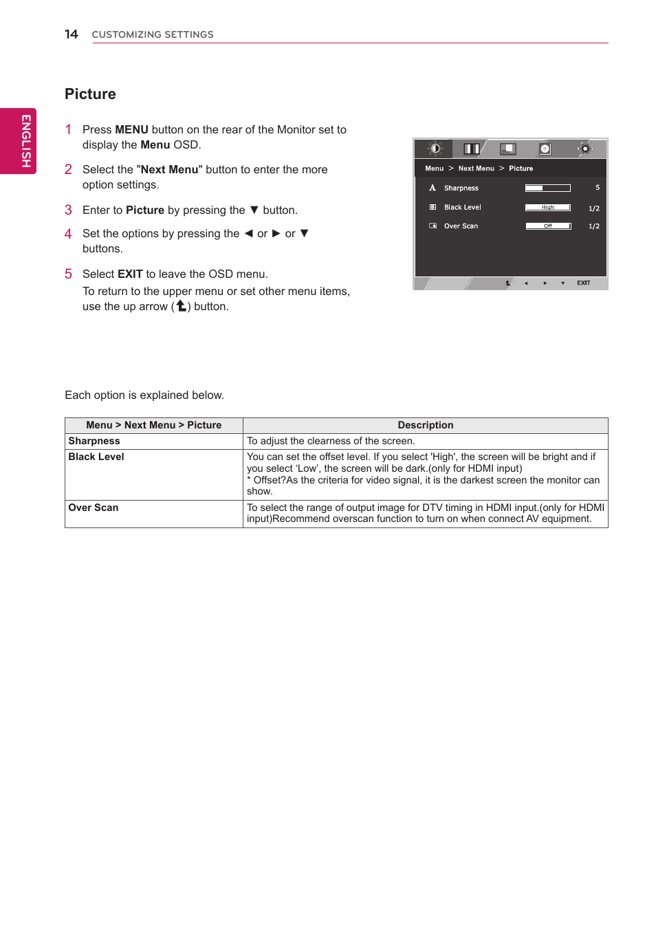 Picture | LG 22MP56HQ-P User Manual | Page 14 / 29