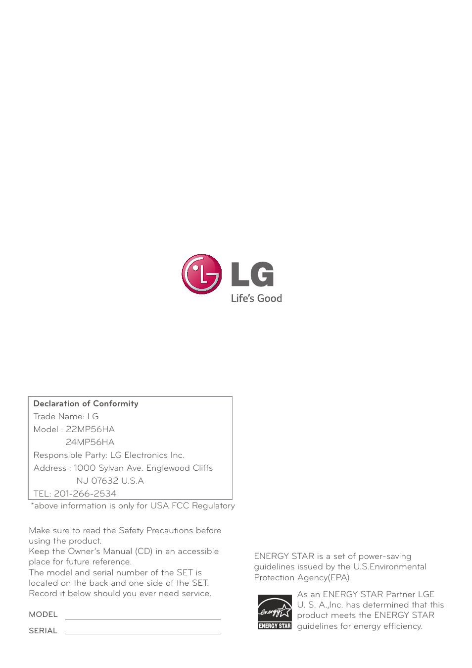 LG 22MP56HQ-P User Manual | Page 29 / 29