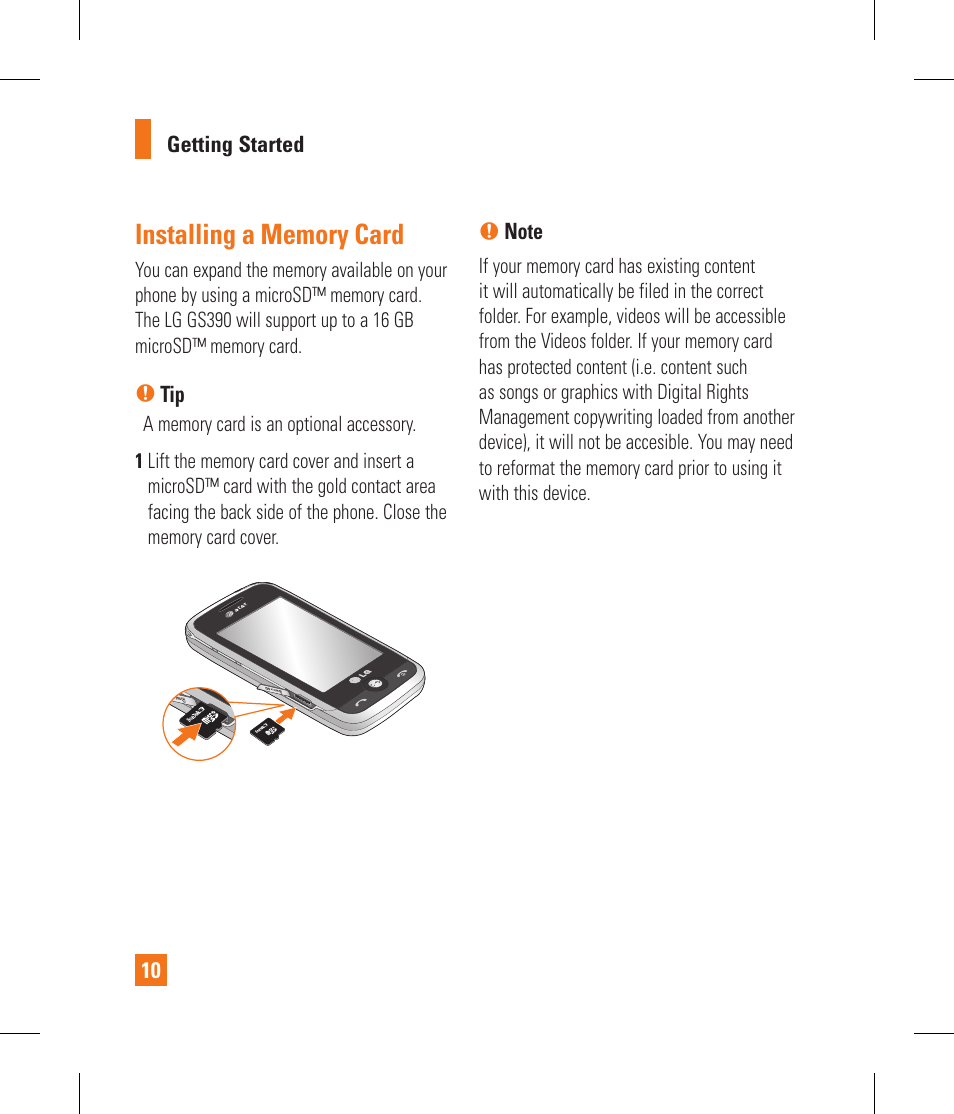 LG GS390GO User Manual | Page 15 / 129