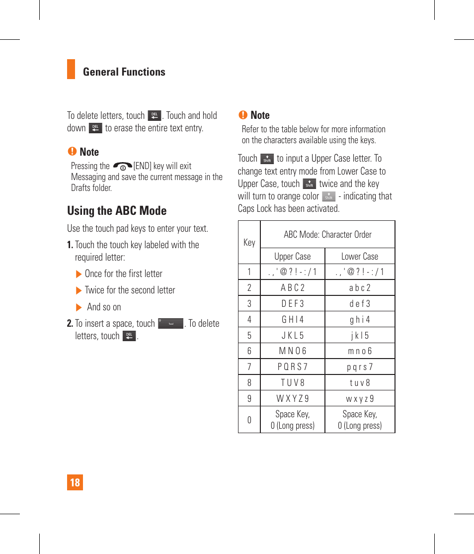 Using the abc mode | LG GS390GO User Manual | Page 23 / 129