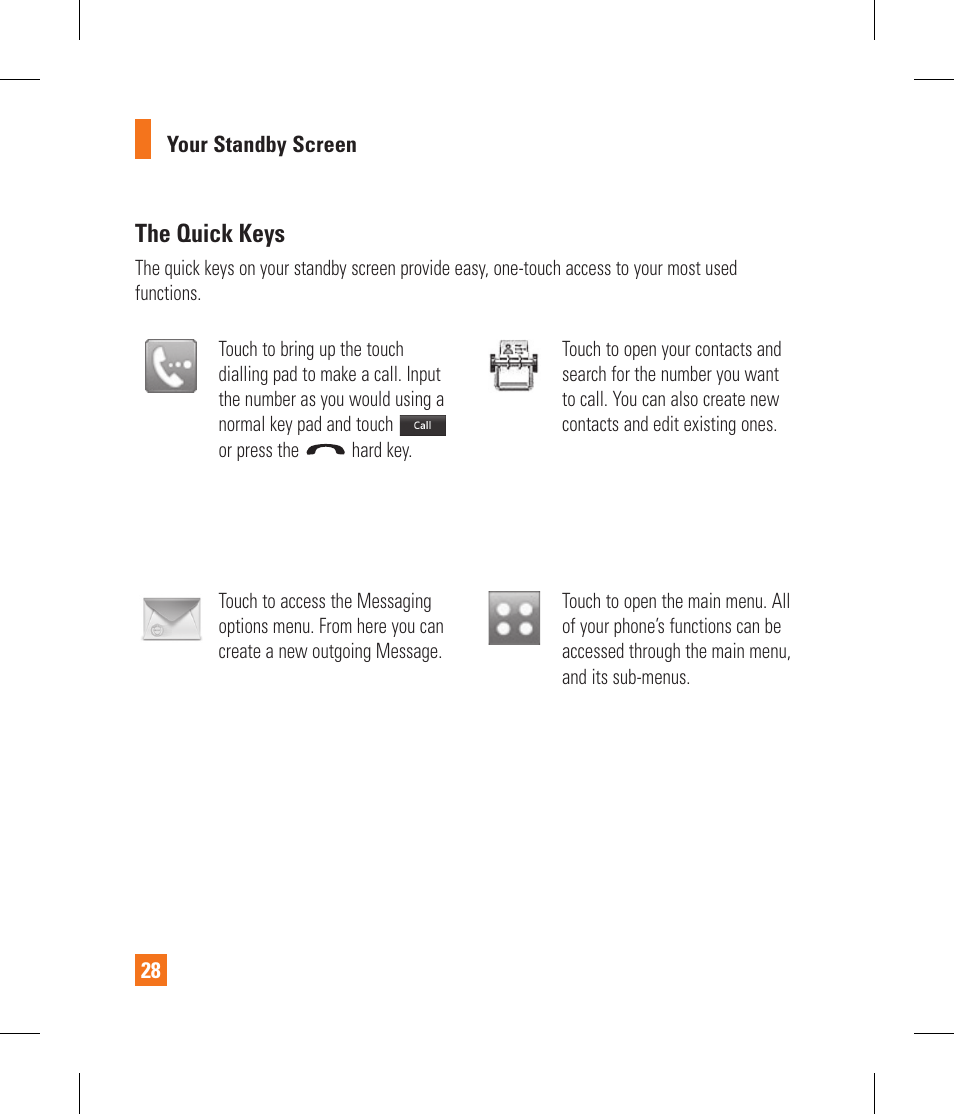 The quick keys | LG GS390GO User Manual | Page 33 / 129