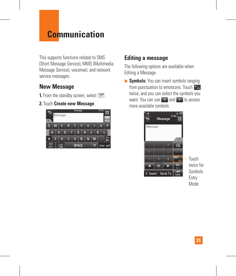 Communication | LG GS390GO User Manual | Page 36 / 129