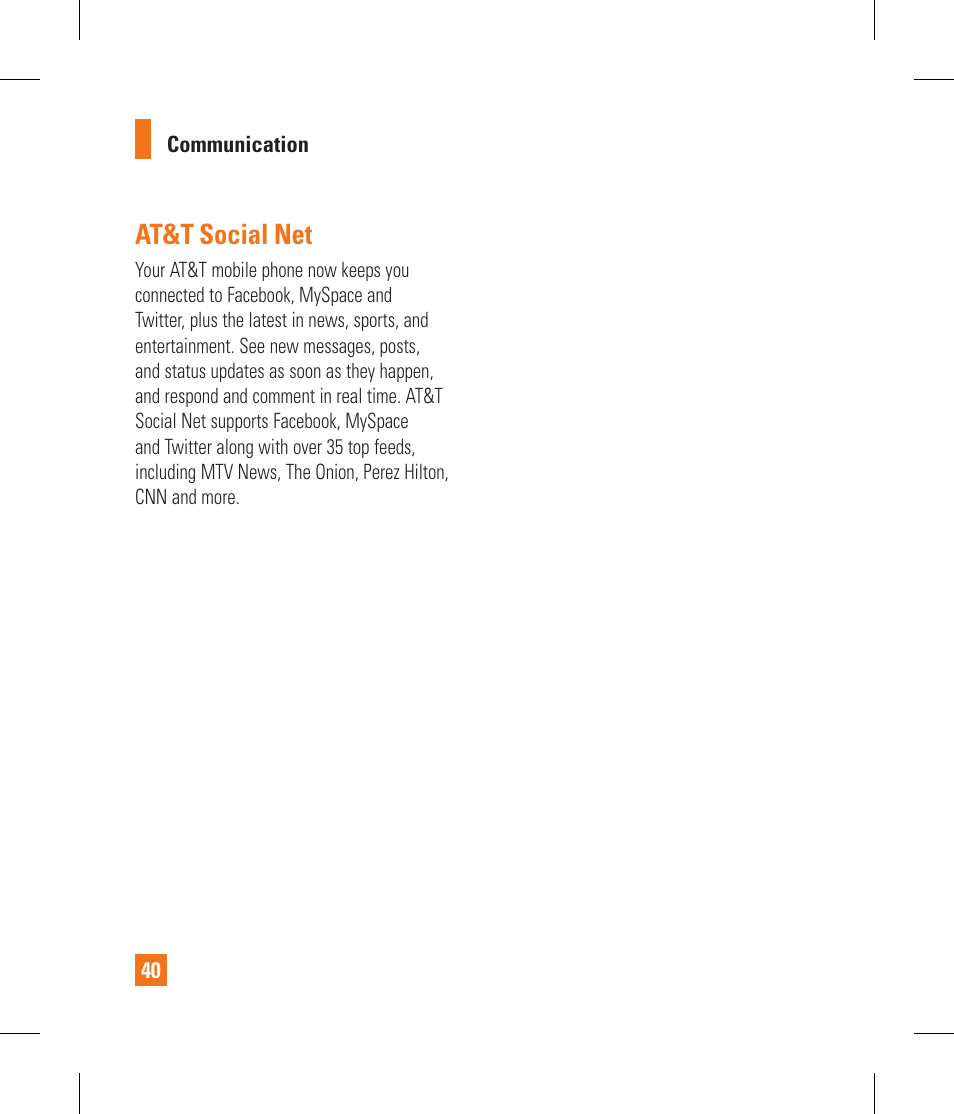 At&t social net | LG GS390GO User Manual | Page 45 / 129