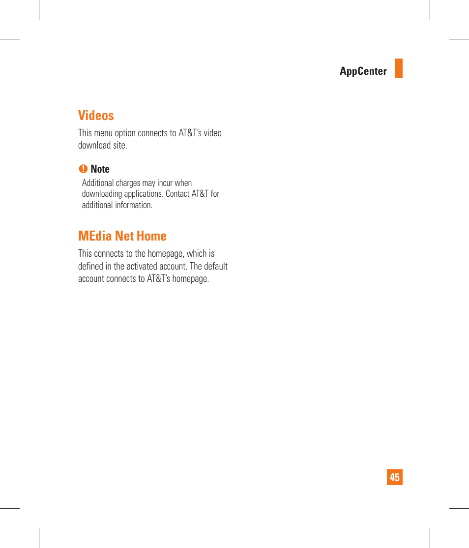 Videos, Media net home | LG GS390GO User Manual | Page 50 / 129