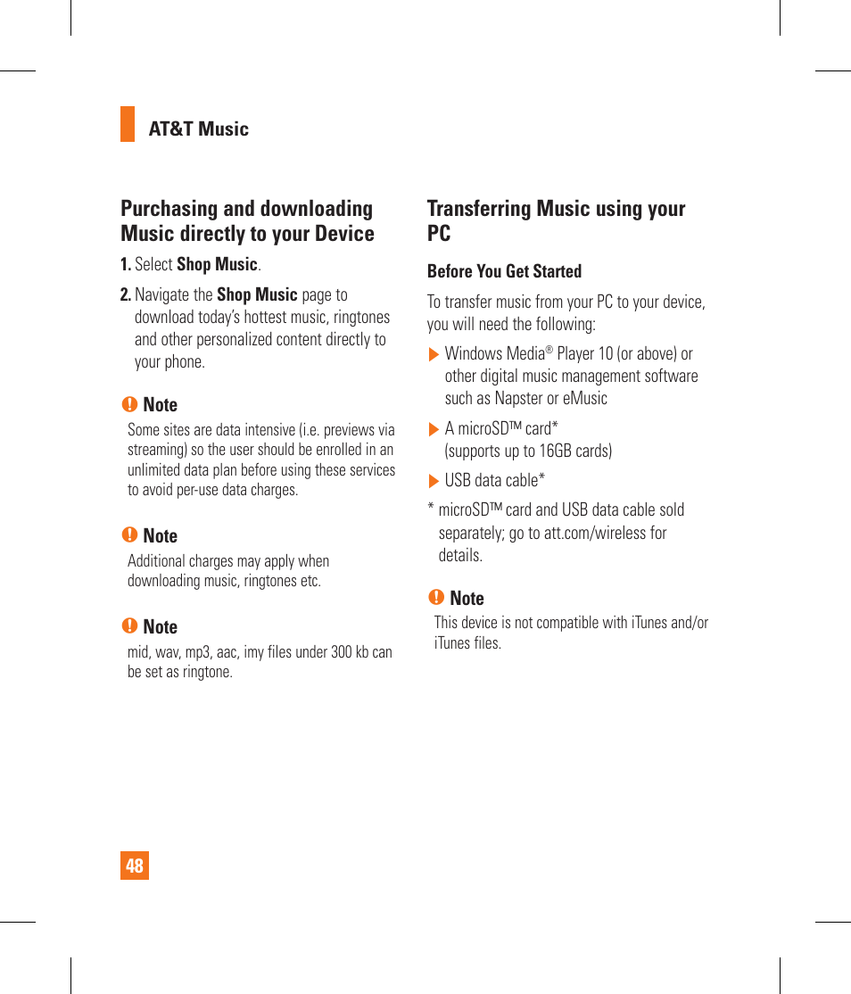 Transferring music using your pc | LG GS390GO User Manual | Page 53 / 129