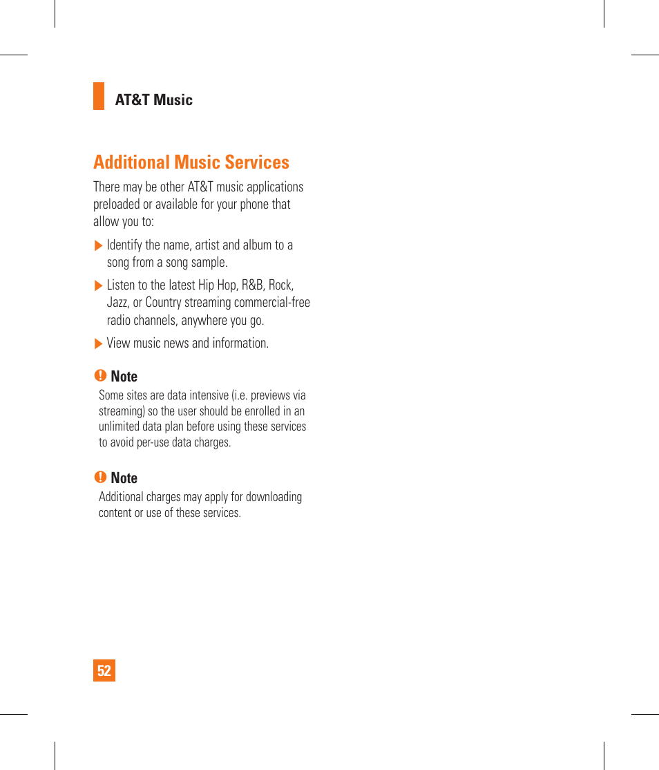 Additional music services | LG GS390GO User Manual | Page 57 / 129