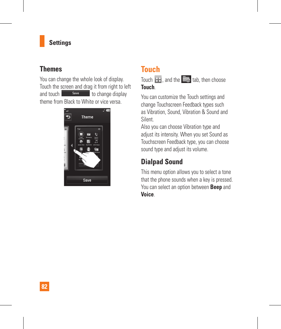 Touch | LG GS390GO User Manual | Page 87 / 129
