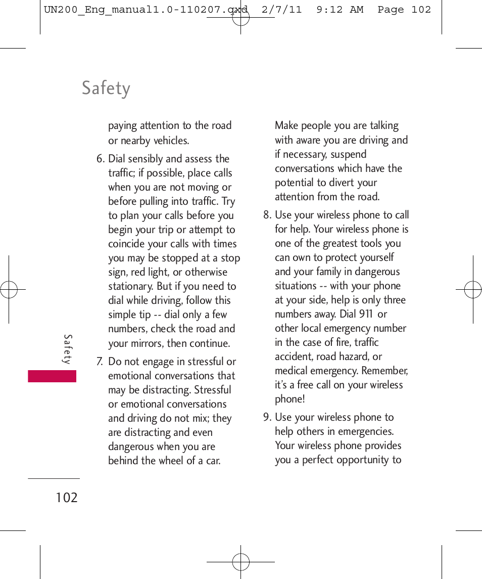 Safety | LG UN200 User Manual | Page 102 / 120