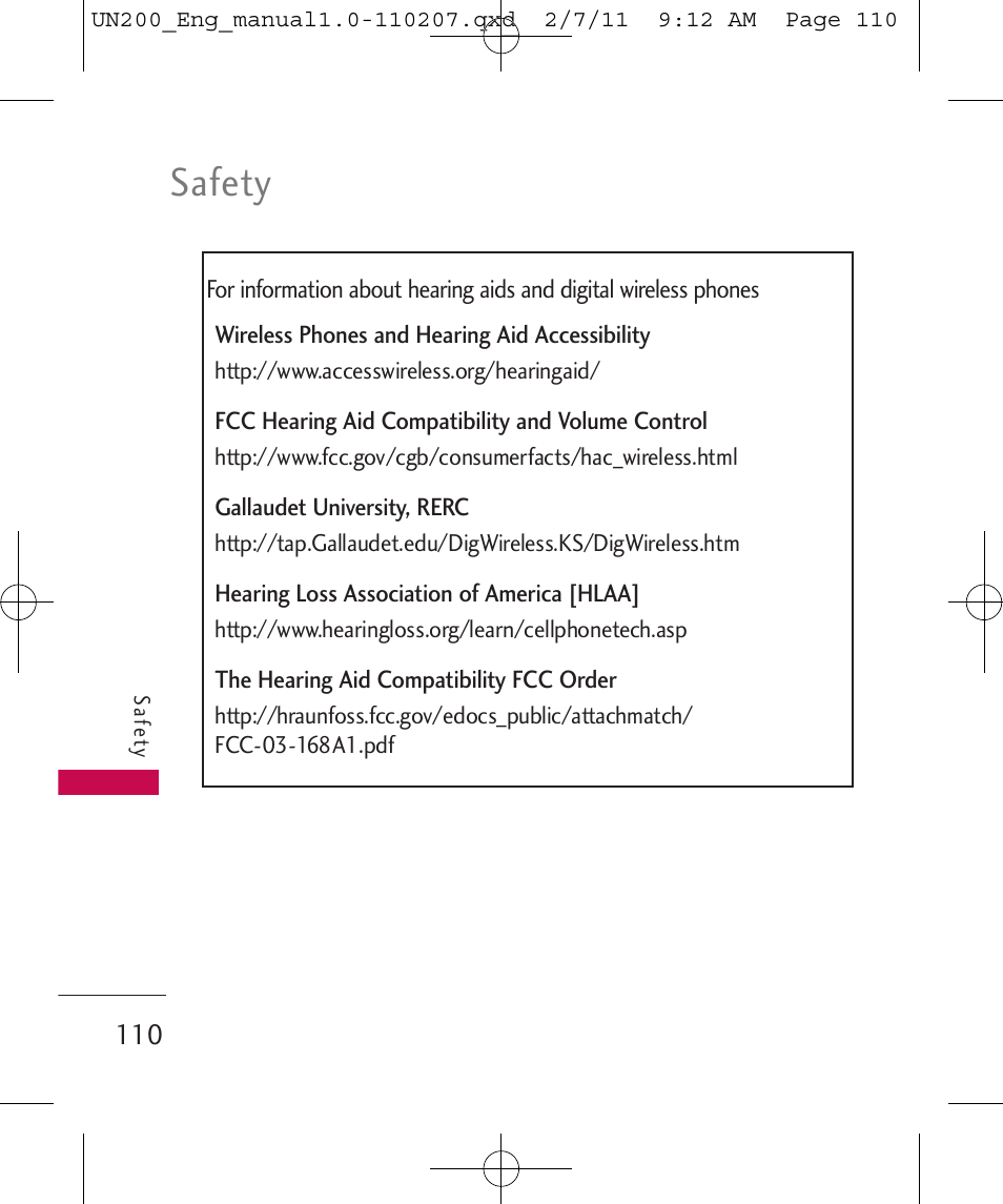 Safety | LG UN200 User Manual | Page 110 / 120