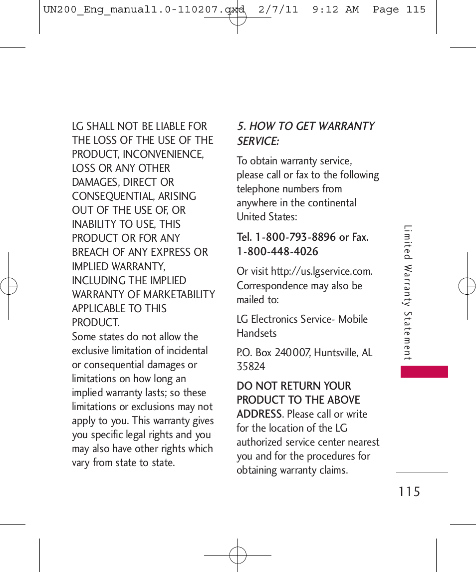 LG UN200 User Manual | Page 115 / 120