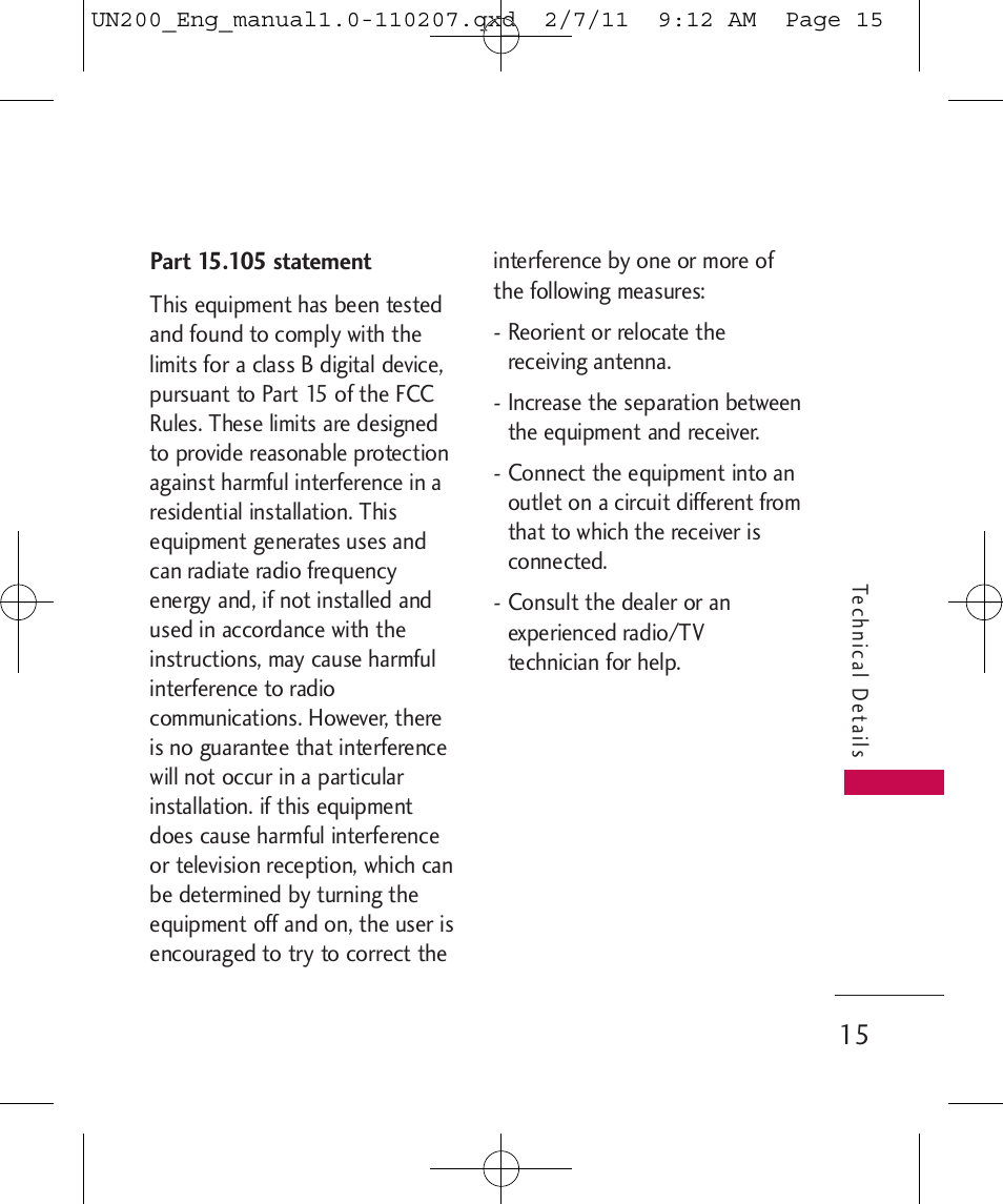 LG UN200 User Manual | Page 15 / 120