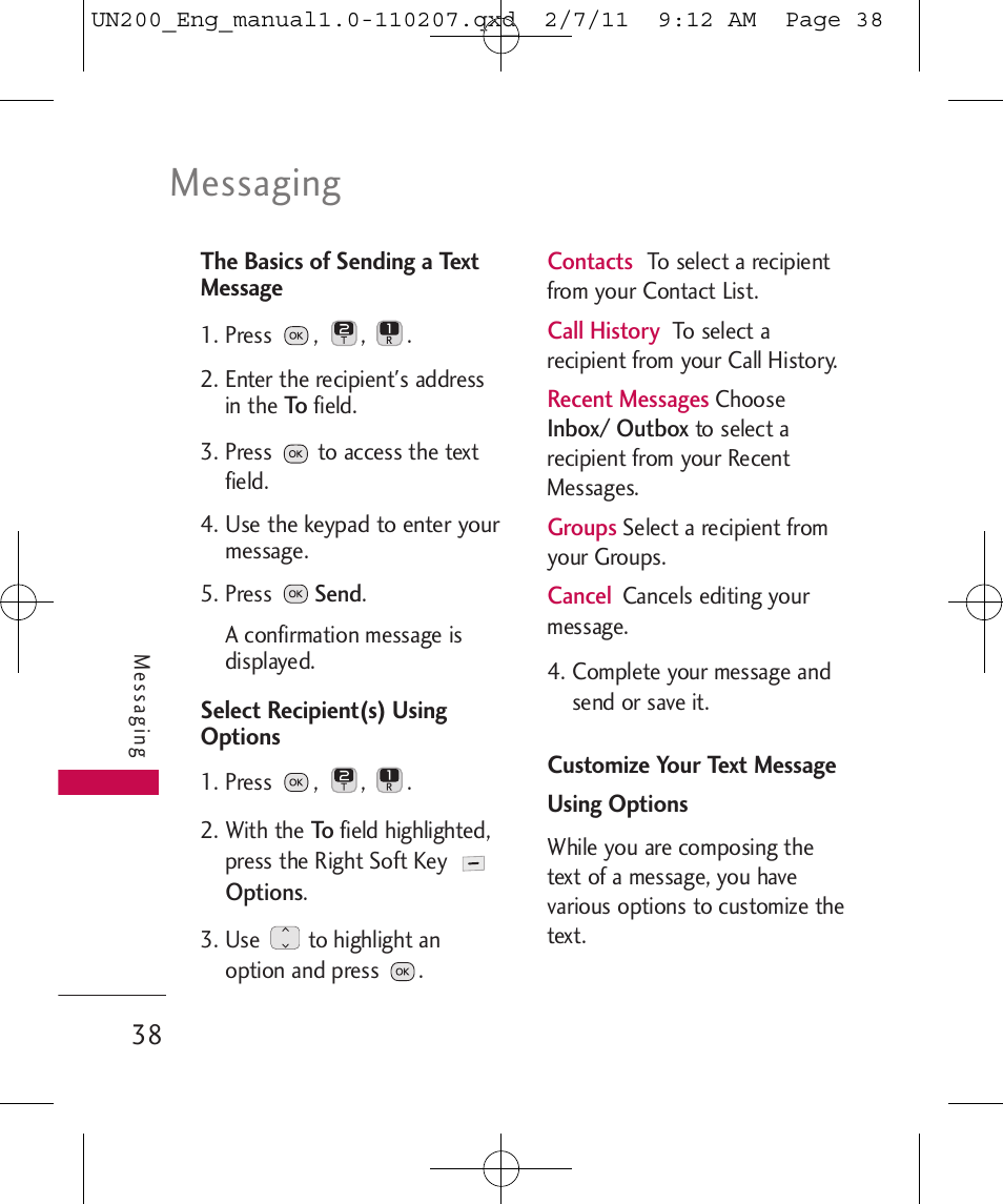 Messaging | LG UN200 User Manual | Page 38 / 120