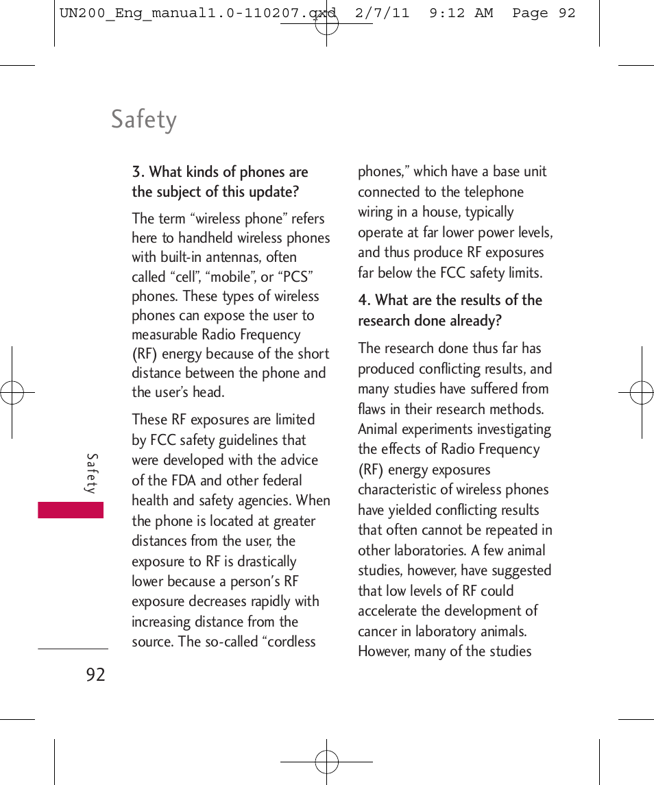 Safety | LG UN200 User Manual | Page 92 / 120