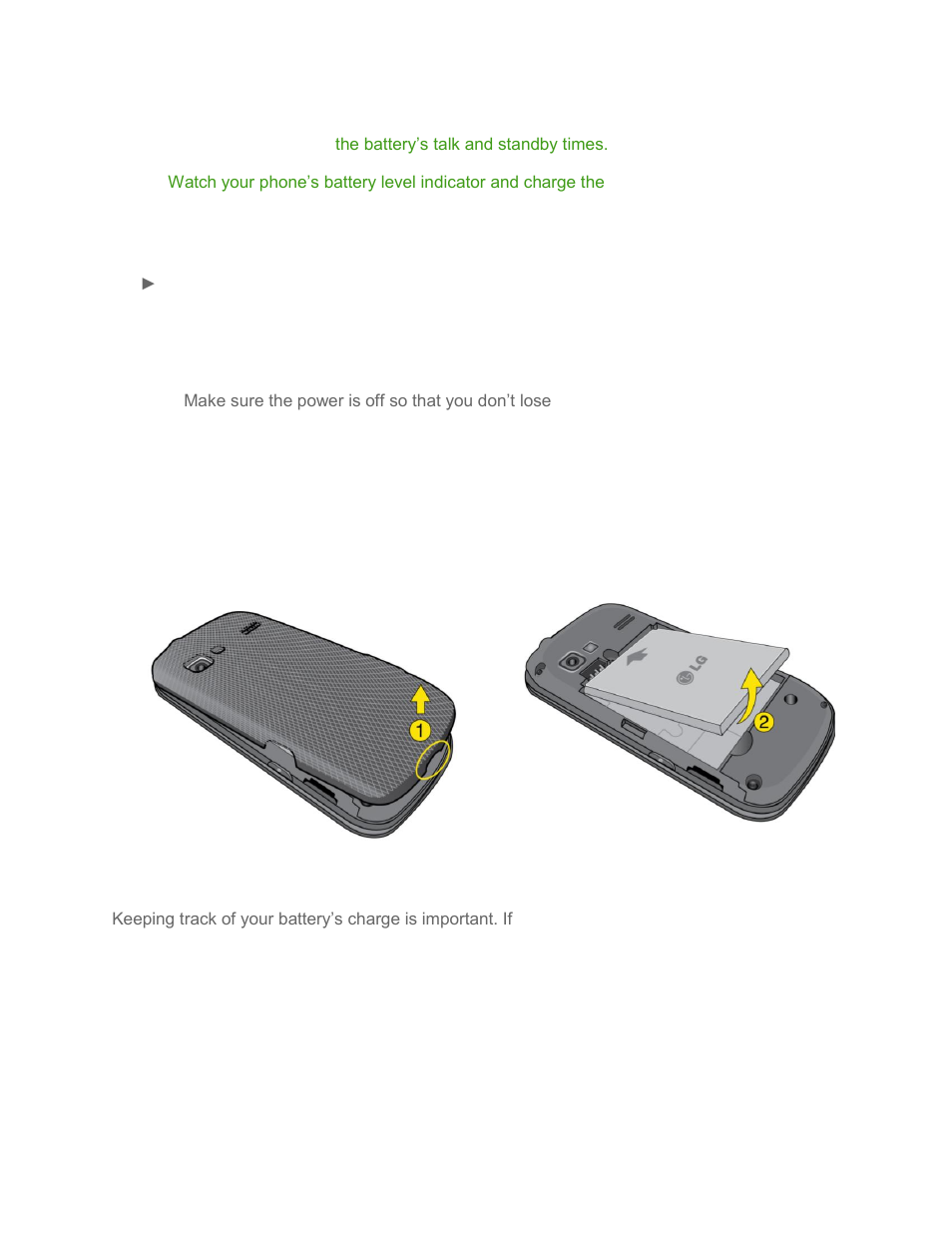 Charging the battery | LG LN272 User Manual | Page 20 / 124