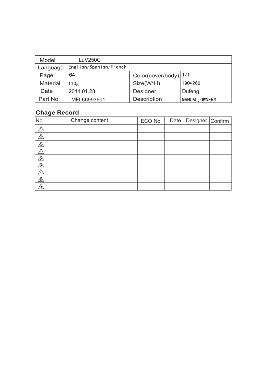 LG LUV250C User Manual | 63 pages