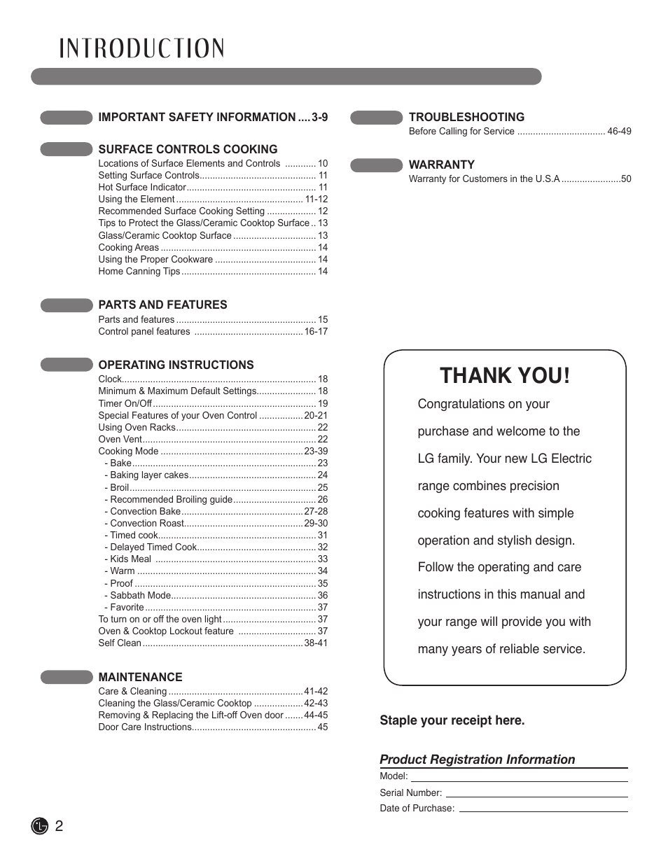 LG LDE3017SW User Manual | Page 2 / 53