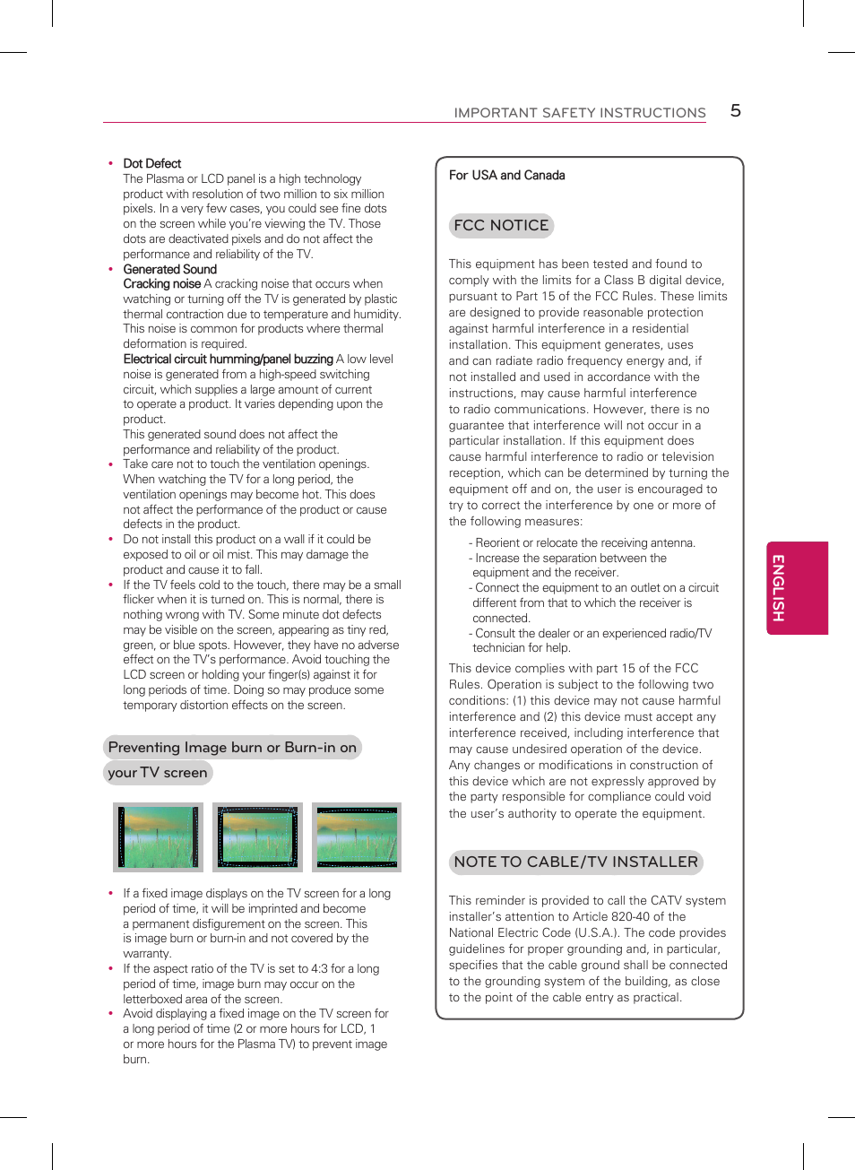 LG 55LB7200 User Manual | Page 5 / 40