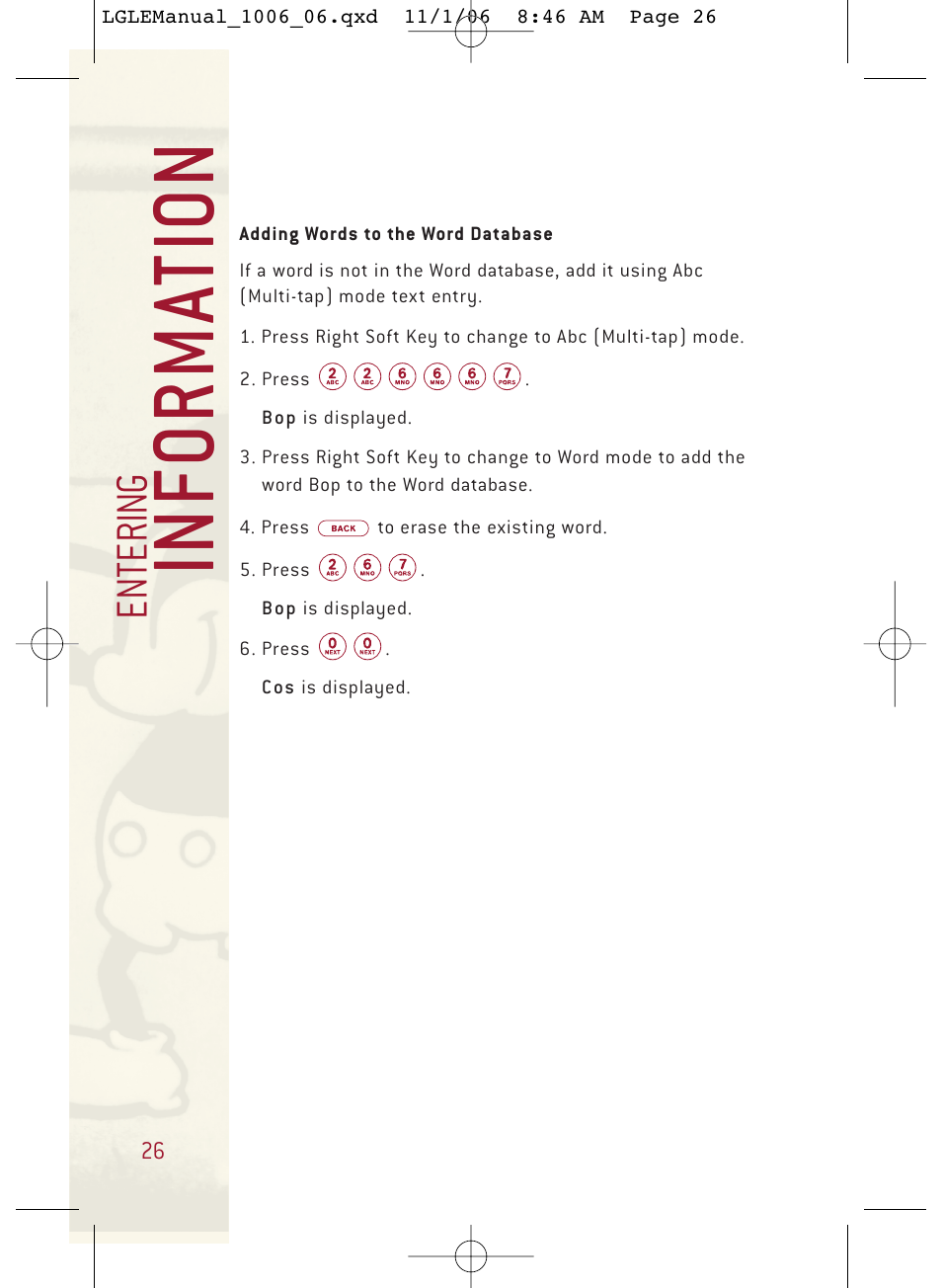 Enter in g | LG DML210 User Manual | Page 26 / 121